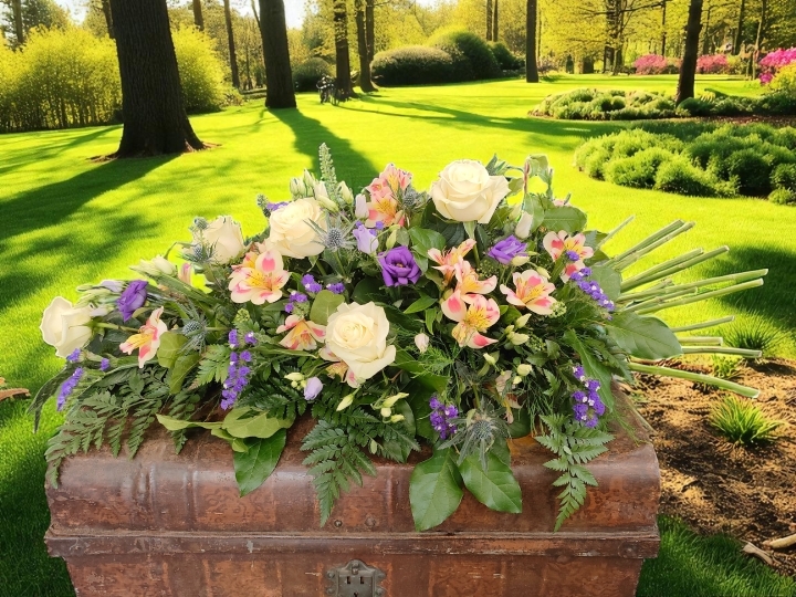 Soft Serenity   Funeral Spray