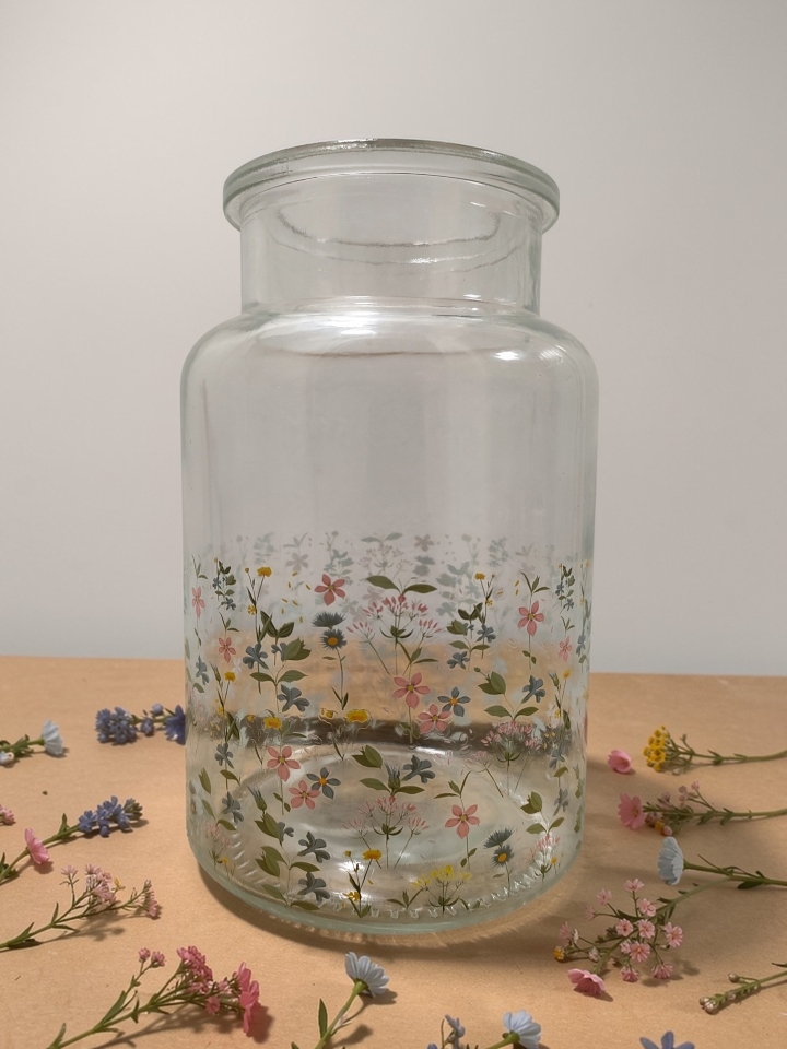 Whispering Petal Glass Jar