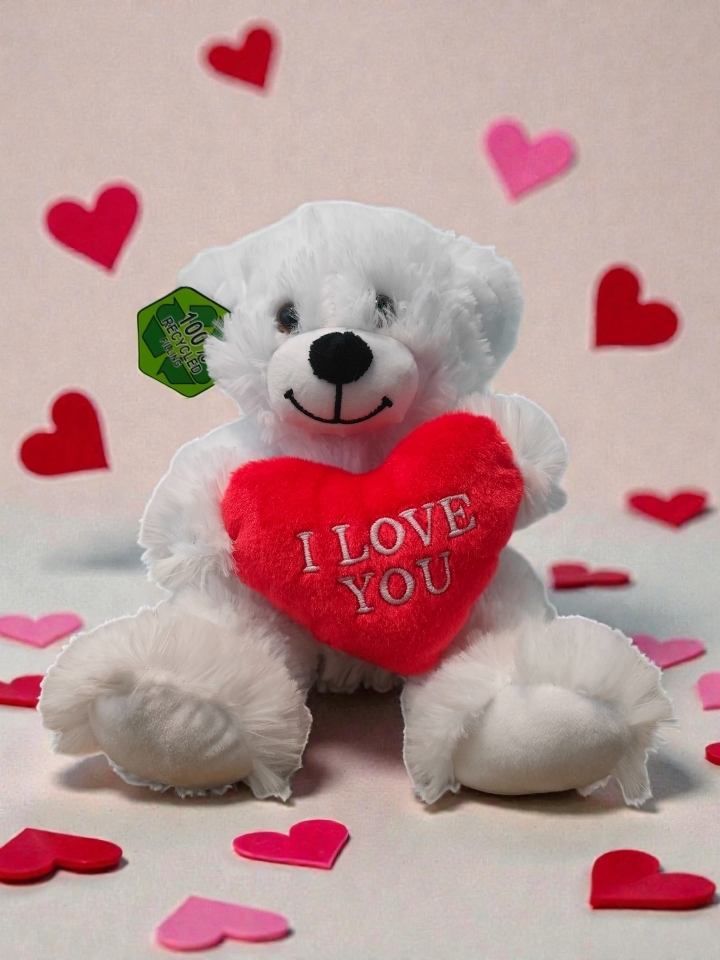 White “I Love You” Snuggle Bear
