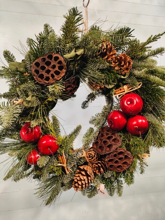 “Festive Apple & Pine” Christmas Wreath